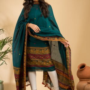 Baluchuri Cotton Jamdani Suit (Unstitched) – Elegant 2-Piece Set