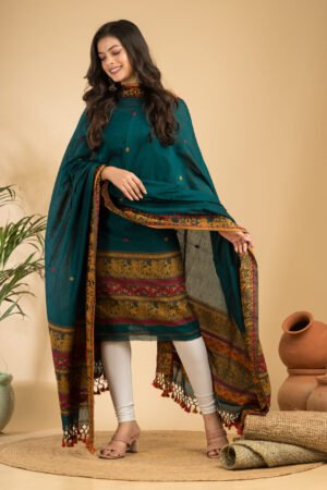 Baluchuri Cotton Jamdani Suit (Unstitched) – Elegant 2-Piece Set