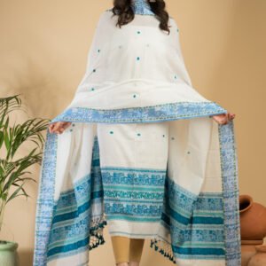 Baluchuri Cotton Jamdani Suit (Unstitched) – Elegant 2-Piece Set