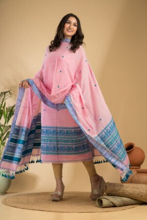 Baluchuri Cotton Jamdani Suit (Unstitched) – Elegant 2-Piece Set