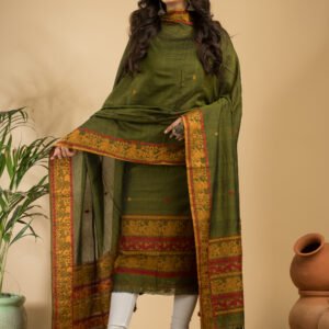 Baluchuri Cotton Jamdani Suit (Unstitched) – Elegant 2-Piece Set