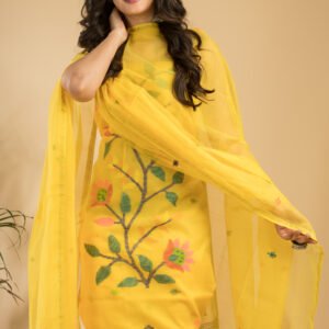 Muslin Jamdani Suit (Unstitched) – Elegant 2-Piece Set