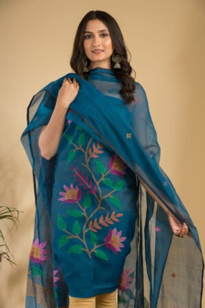 Muslin Jamdani Suit (Unstitched) – Elegant 2-Piece Set