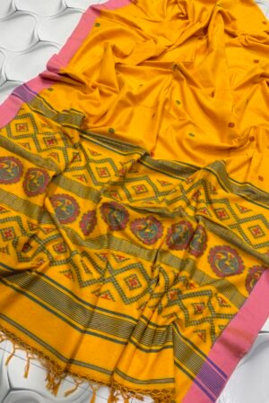 Handwoven Cotton Jamdani Saree with Blouse Piece
