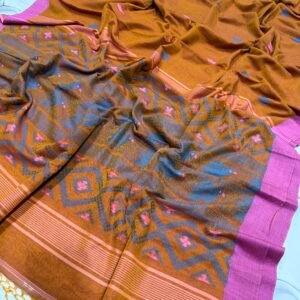 Handwoven Cotton Jamdani Saree with Blouse Piece