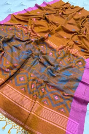 Handwoven Cotton Jamdani Saree with Blouse Piece