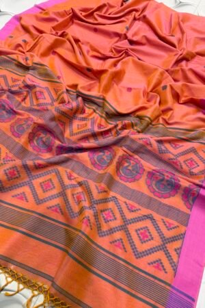 Handwoven Cotton Jamdani Saree with Blouse Piece