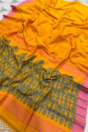 Pure Cotton Jamdani Saree with Blouse Piece