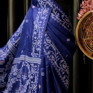 Pure Handwoven Gachi Tussar Silk Saree with Gachi Contrast & Work Blouse Piece