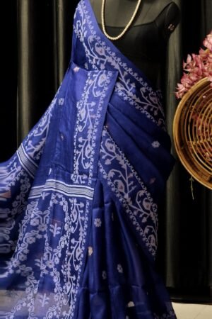 Pure Handwoven Gachi Tussar Silk Saree with Gachi Contrast & Work Blouse Piece