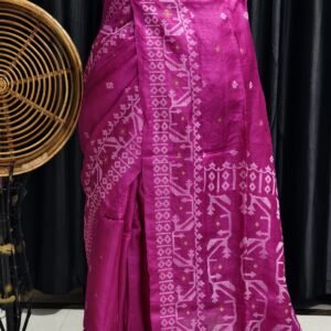 Premium Pure Gachi Tusar Jamdani Saree – Elegant Handwoven Beauty
