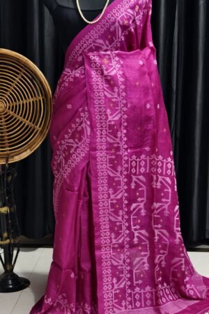 Premium Pure Gachi Tusar Jamdani Saree – Elegant Handwoven Beauty