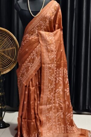 Premium Pure Gachi Tusar Jamdani Saree – Elegant Handwoven Beauty