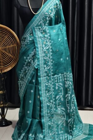 Premium Pure Gachi Tusar Jamdani Saree – Elegant Handwoven Beauty