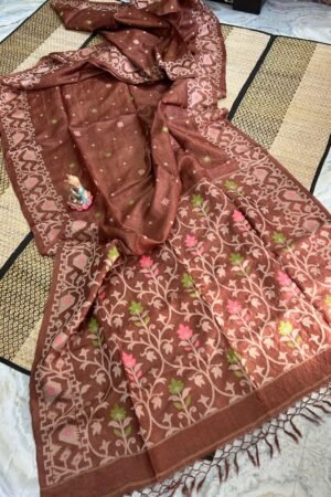 Handwoven Pure Gachi Tassar Saree with Blouse Piece
