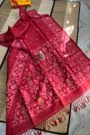 Handwoven Pure Gachi Tassar Saree with Blouse Piece