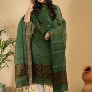 Tissue Linen Unstitched Jamdani Suit – Elegant 2-Piece Set