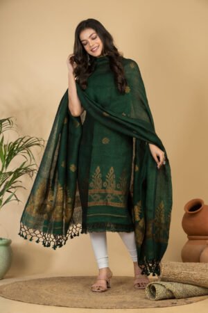 Pure Linen Jamdani Suit Unstitched – Elegant 2-Piece Set