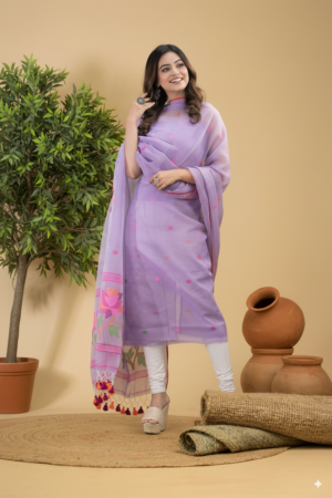 Handloom Jamdani Muslin Unstitched 2-Piece Set