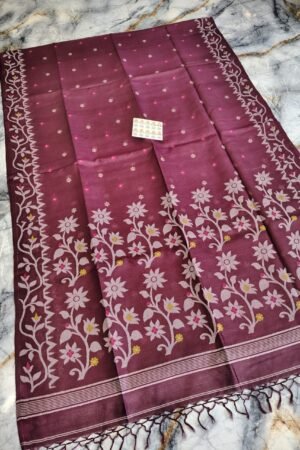 Pure Gachi Tassar Silk Mina Buti Handloom Saree