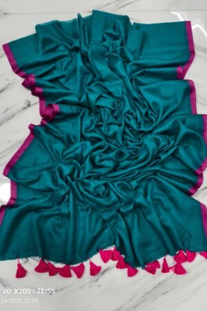 Premium Pure Mul Cotton Handloom Saree with Contrast Border