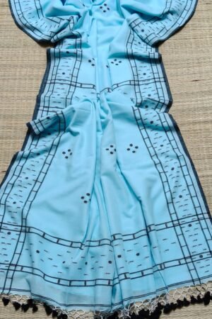 Sky Blue Varian Traditional Handloom Premium Cotton Saree