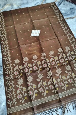 Pure Gachi Tassar Silk Mina Buti Handloom Saree