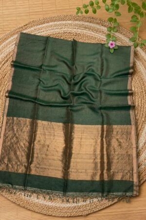 Premium Handloom Tissue Silk Linen Saree