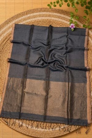 Premium Handloom Tissue Silk Linen Saree