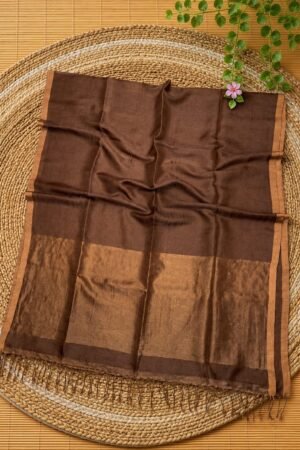 Premium Handloom Tissue Silk Linen Saree