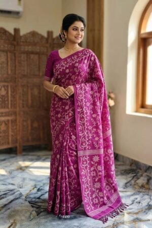 Pure Handloom Tassar Silk Lota All-Over Saree