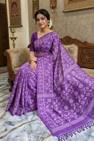 Pure Handloom Tassar Silk Lota All-Over Saree
