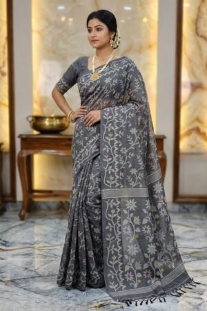 Pure Handloom Tassar Silk Lota All-Over Saree