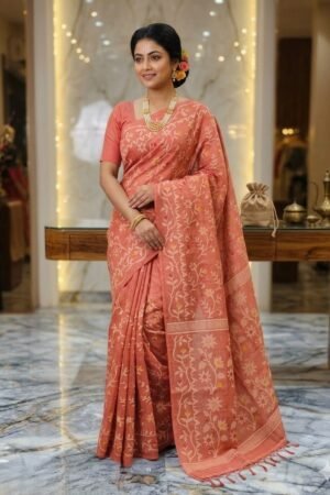 Pure Handloom Tassar Silk Lota All-Over Saree