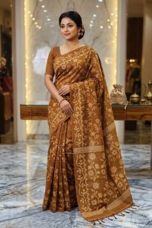 Pure Handloom Tassar Silk Lota All-Over Saree