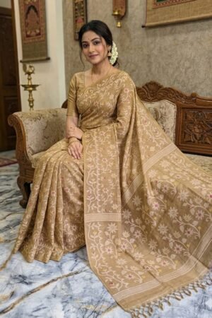 Pure Handloom Tassar Silk Lota All-Over Saree