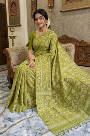 Pure Handloom Tassar Silk Lota All-Over Saree