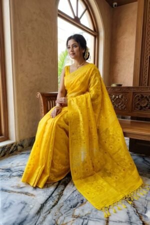 Pure Handloom Tassar Silk Lota All-Over Saree