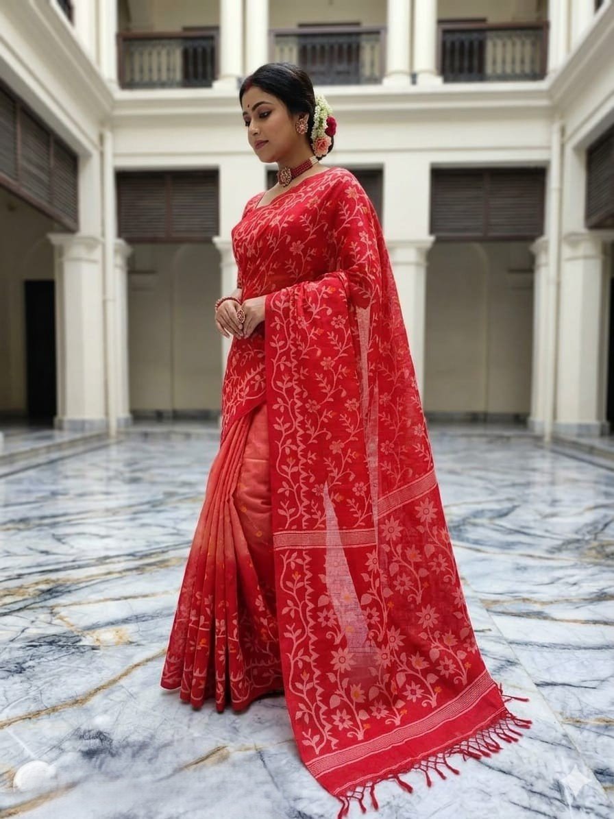 Pure Handloom Tassar Silk Lota All-Over Saree (9)