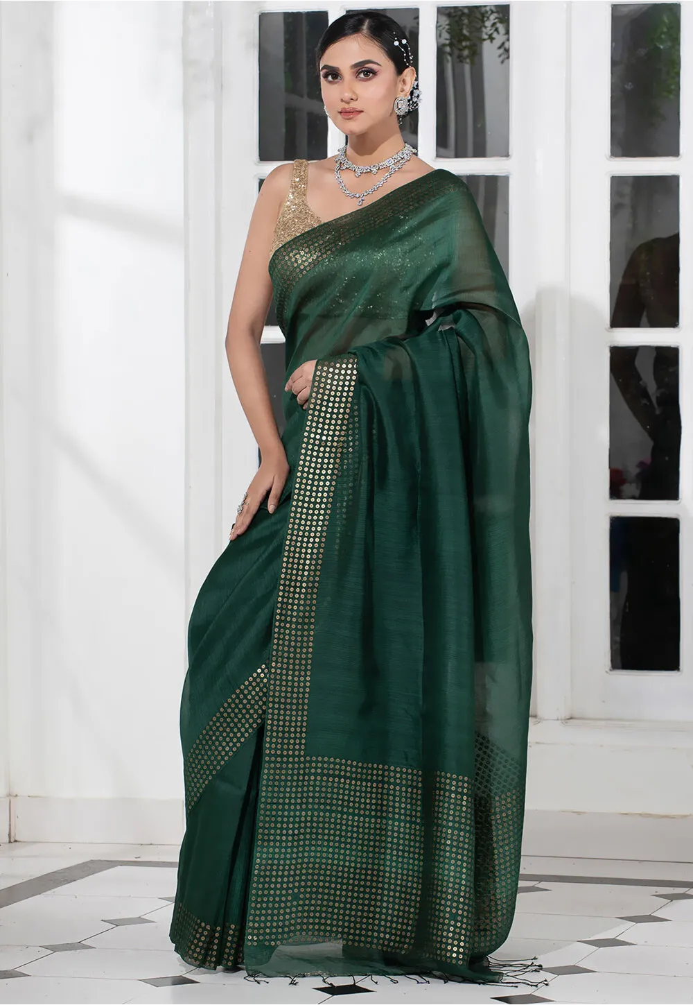 bengal-handloom-pure-silk-saree-in-dark-green-v1-sbea3553_1